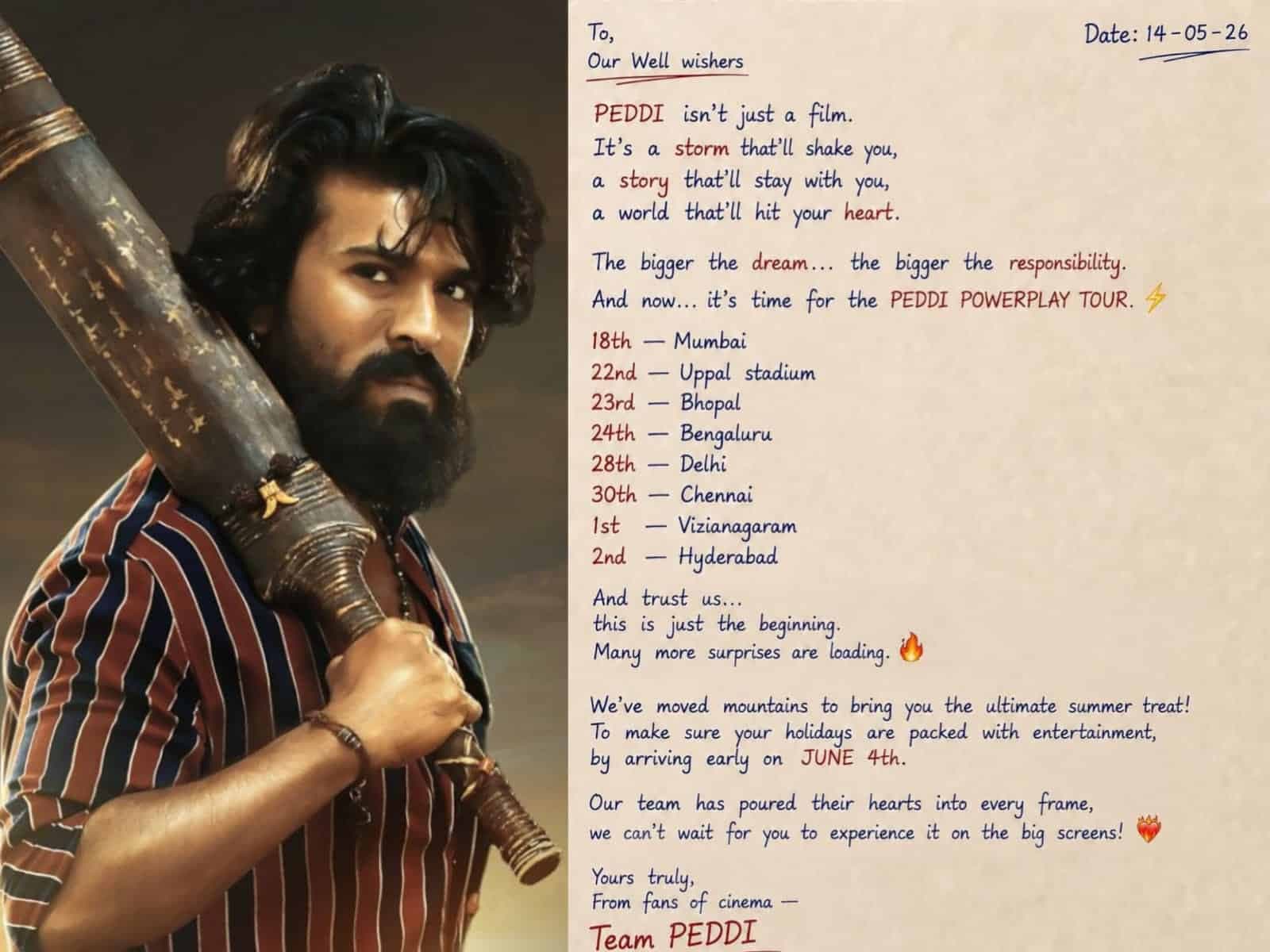Ram Charan's Peddi Launches Pan-India Blitz With Strategic IPL Tie-Up