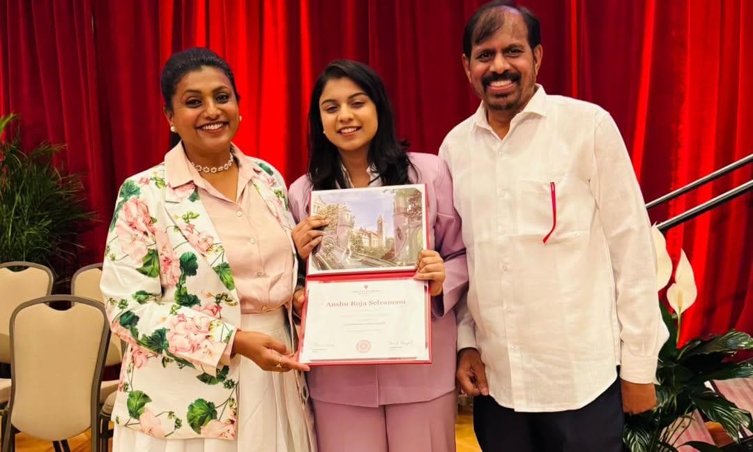 Roja's daughter Anshika creates history at Indiana University with top honor