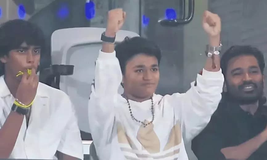 Dhanush and Son Linga Celebrate CSK Victory in El Clasico at Chepauk